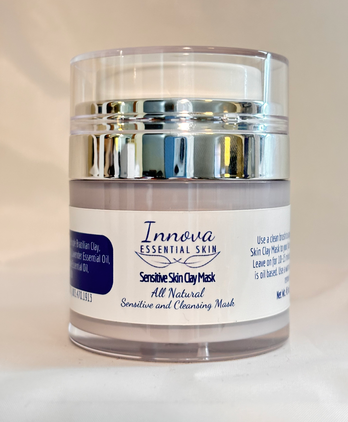 Innova Essential Skin Sensitive Skin Clay Mask 45ml - Boar Hair Brush Sold Separately