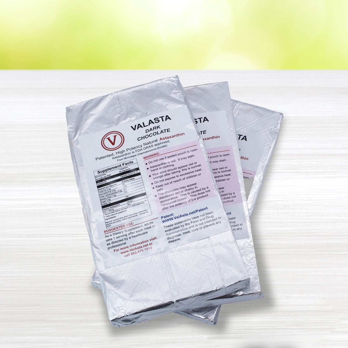 ValAsta Astaxanthin 3 Bars of DARK CHOCOLATE