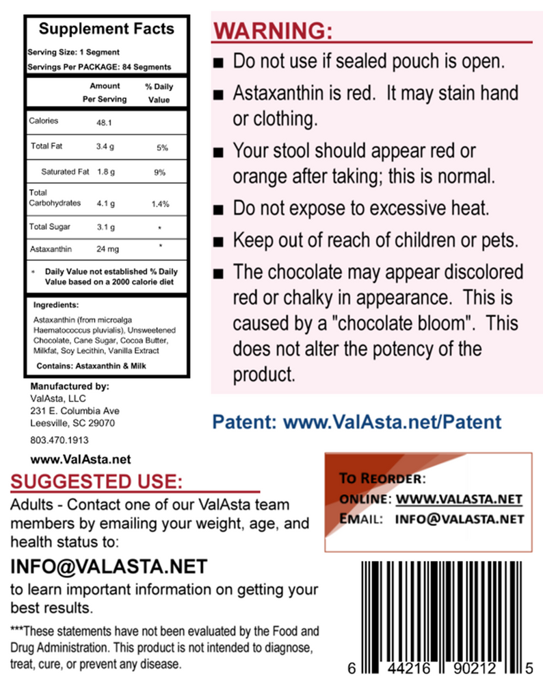 
                  
                    ValAsta Astaxanthin 3 Bars of DARK CHOCOLATE
                  
                